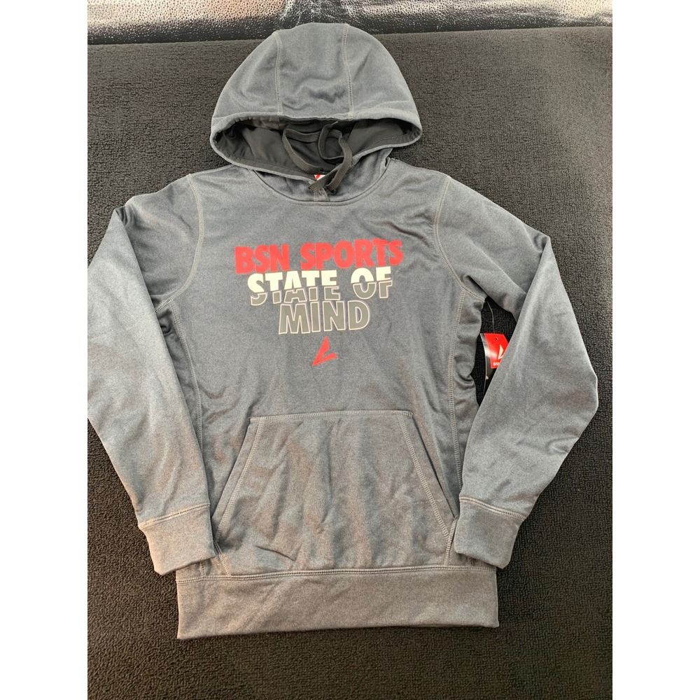 BSN Sports State of Mind Hoodie Gray Performance‎ Apparel Size Small